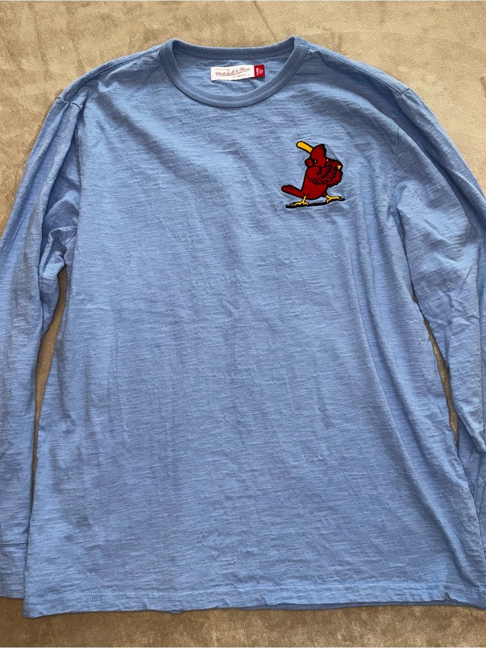 Light Blue Mitchell & Ness Long-Sleeve Tee Cardinals Men's Shirt